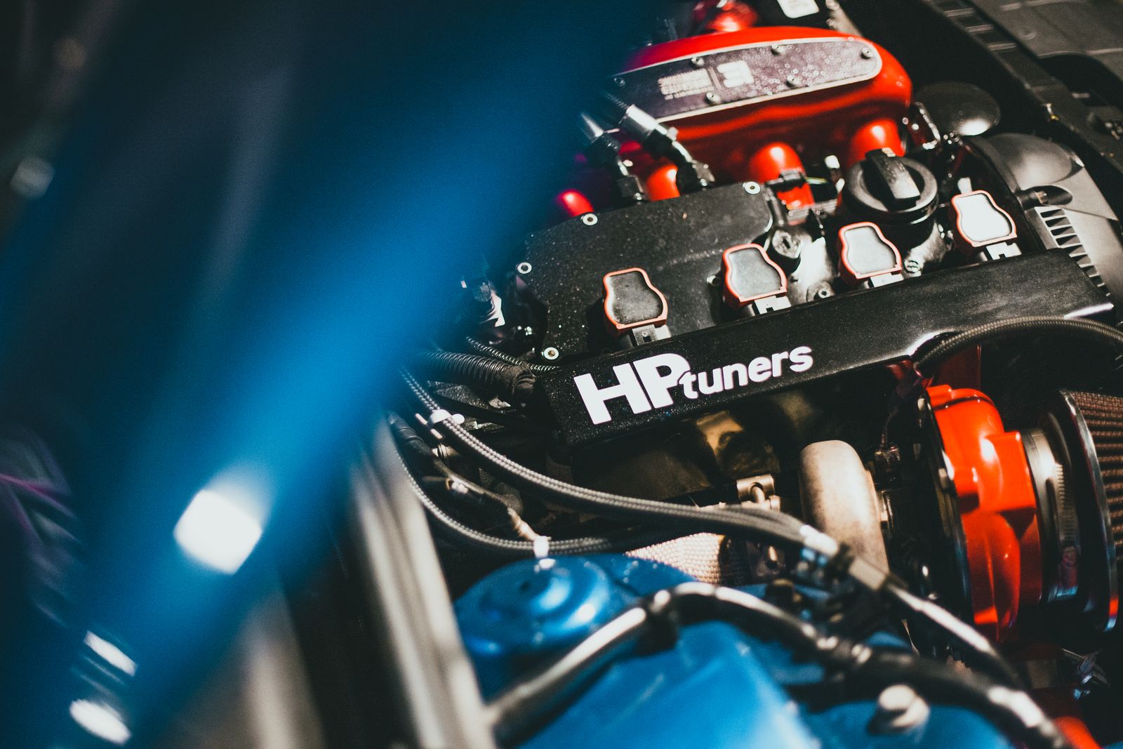 ECU tuning hardware on a built engine